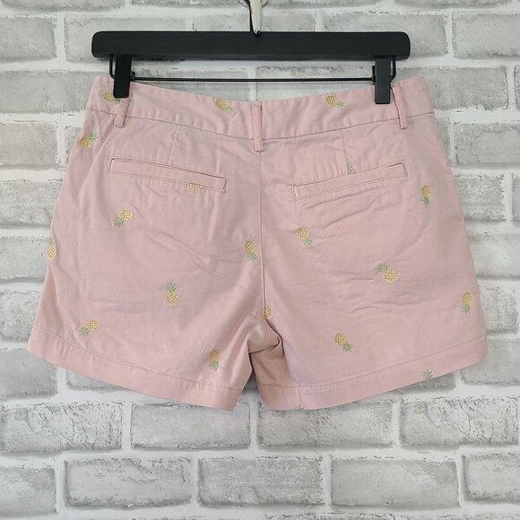 Jones & CO Pink Pineapples Embroidered Booty Shorts 2 Beach Summer Flirty - Picture 2 of 7